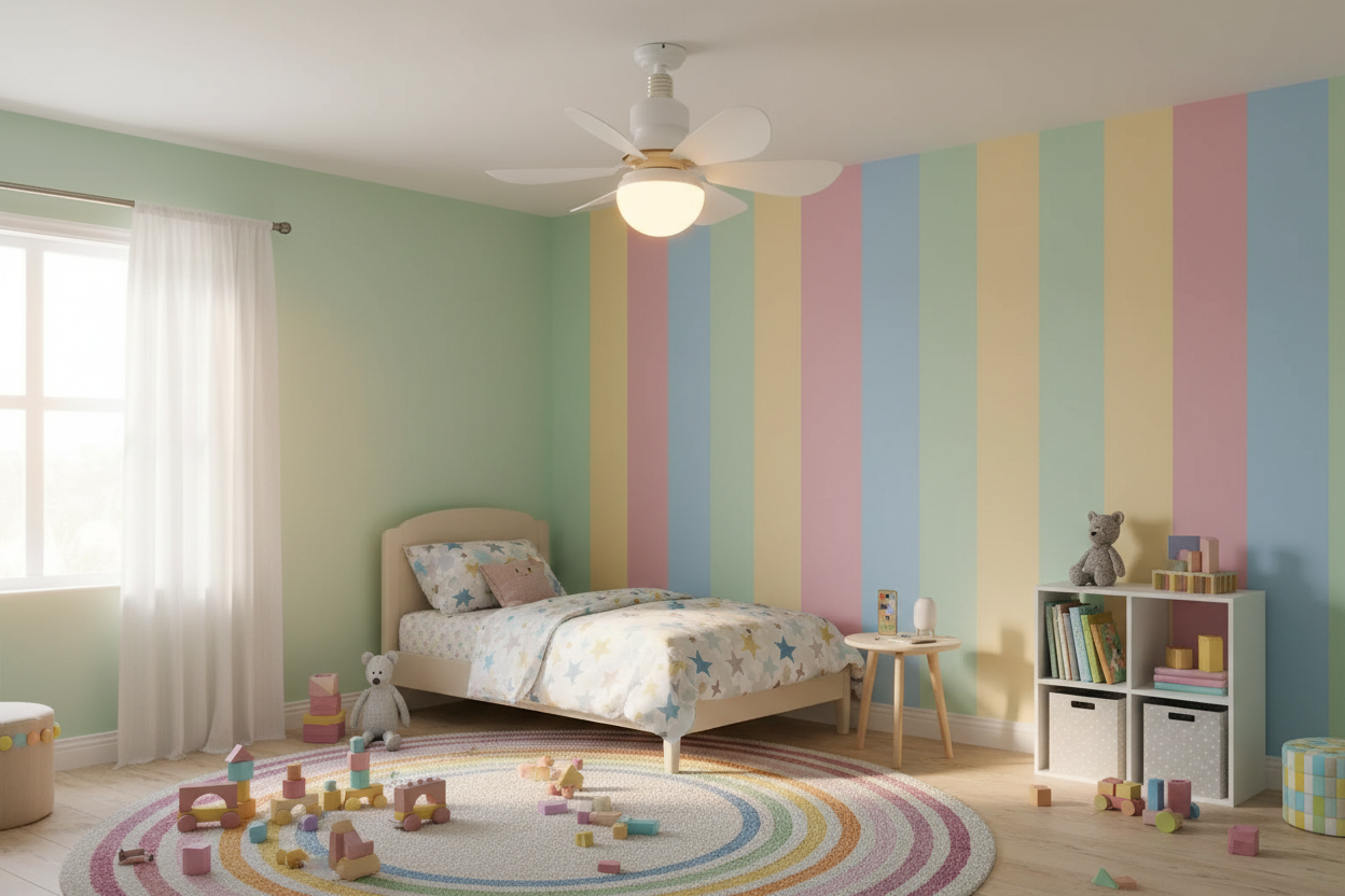 Ventilador en habitación infantil